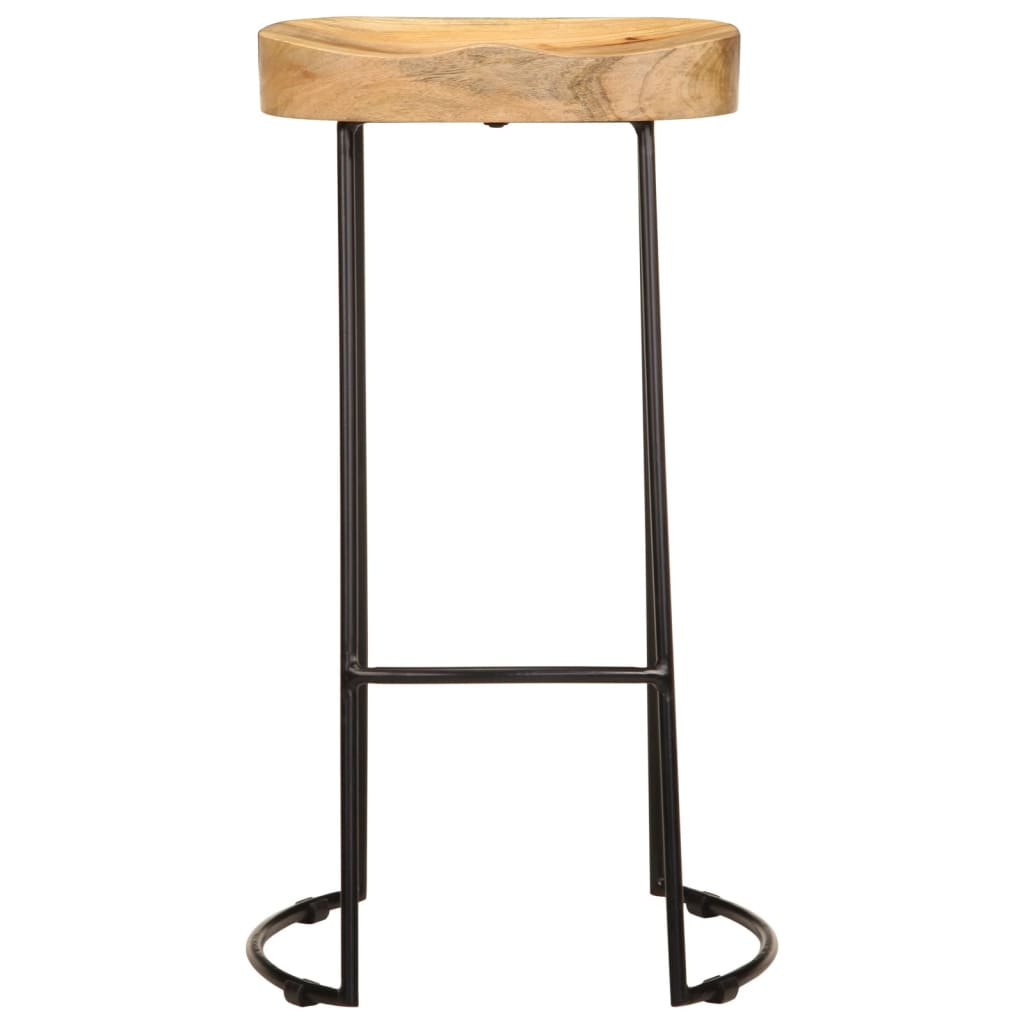 Taburetes De Barra De Cocina 2 Unidades Madera Maciza De Mango
