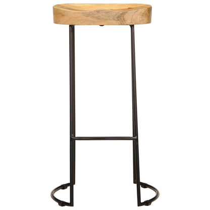 Taburetes De Barra De Cocina 2 Unidades Madera Maciza De Mango