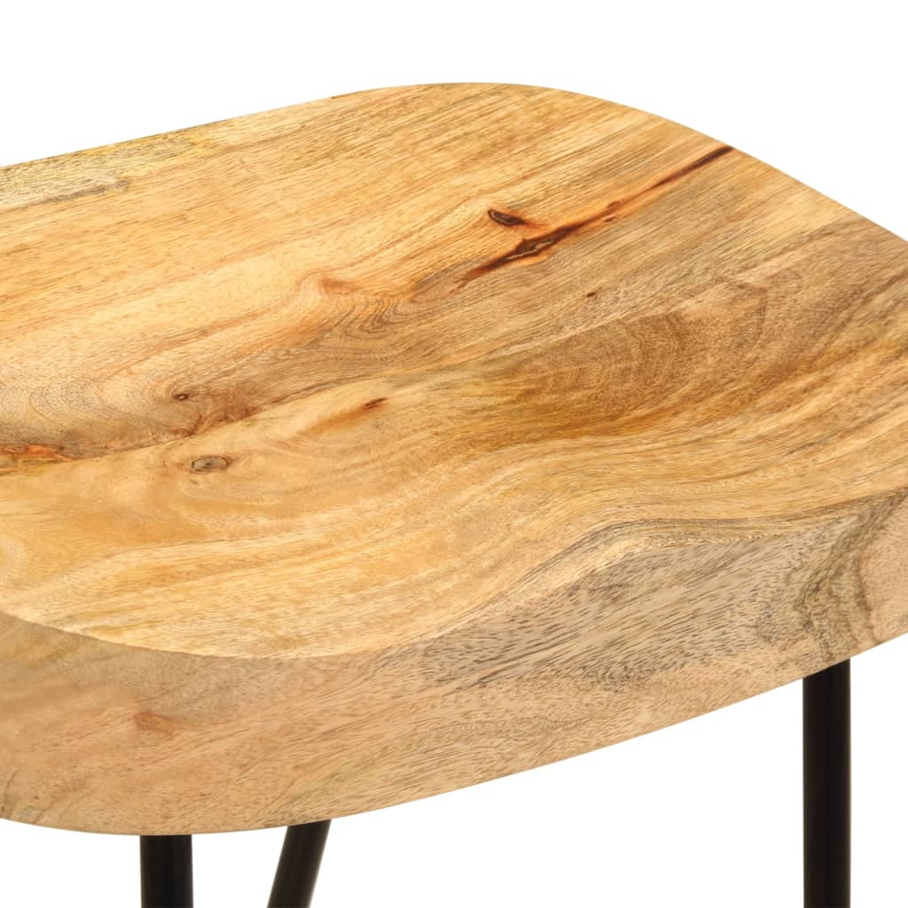 Taburetes De Barra De Cocina 2 Unidades Madera Maciza De Mango