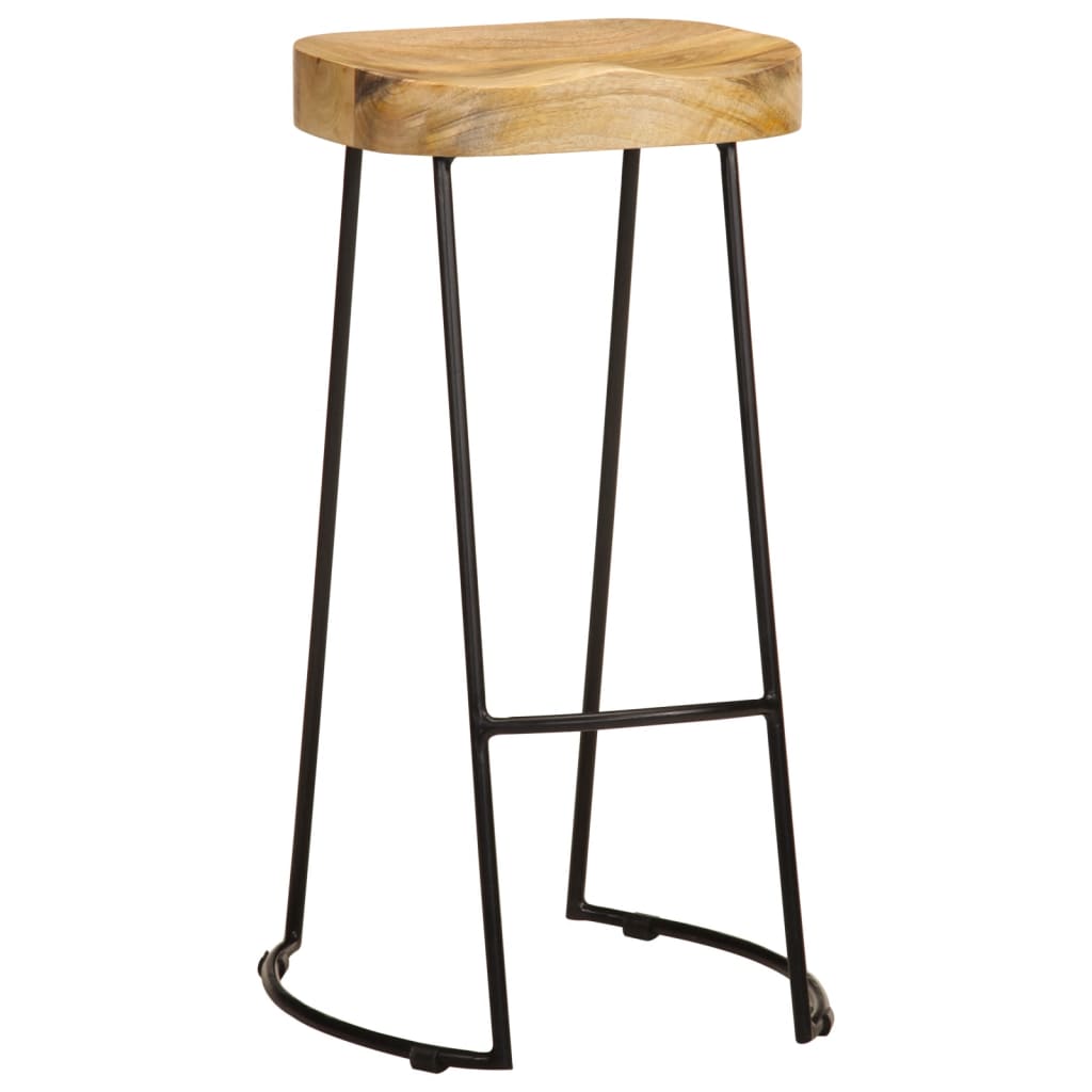 Taburetes De Barra De Cocina 2 Unidades Madera Maciza De Mango