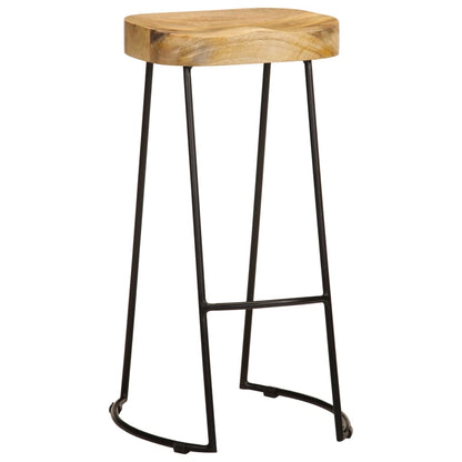 Taburetes De Barra De Cocina 2 Unidades Madera Maciza De Mango