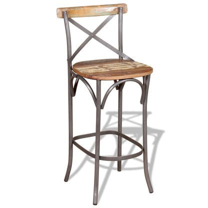 Taburete De Barra De Cocina Madera Maciza Reciclada
