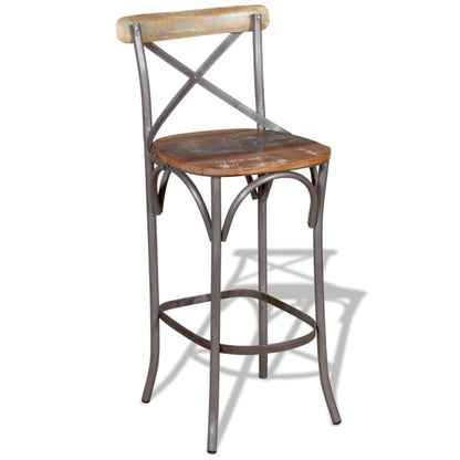 Taburete De Barra De Cocina Madera Maciza Reciclada