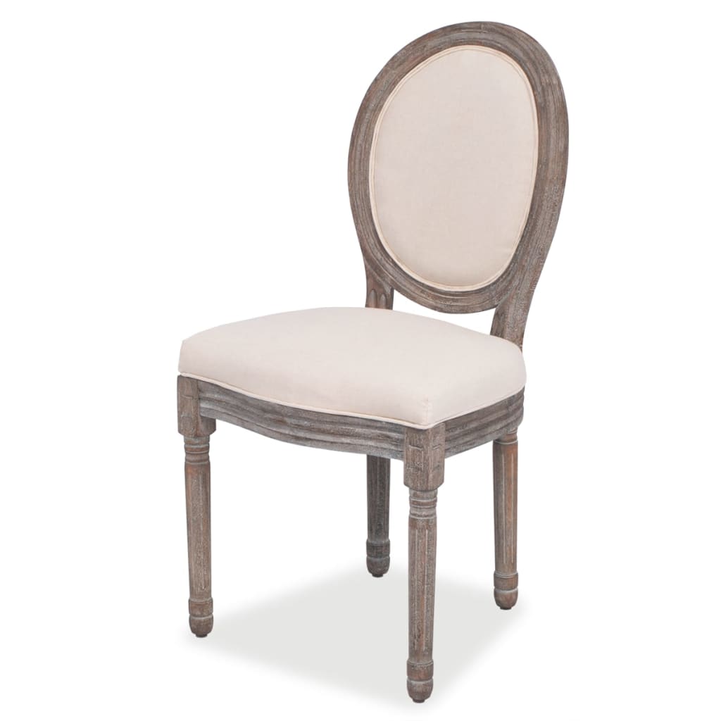 Sillas De Comedor 2 Unidades Tela Color Crema
