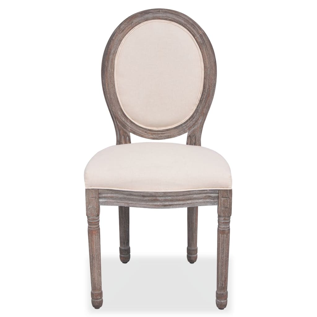 Sillas De Comedor 2 Unidades Tela Color Crema