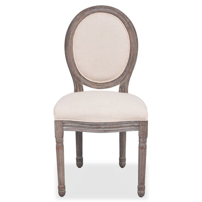 Sillas De Comedor 2 Unidades Tela Color Crema