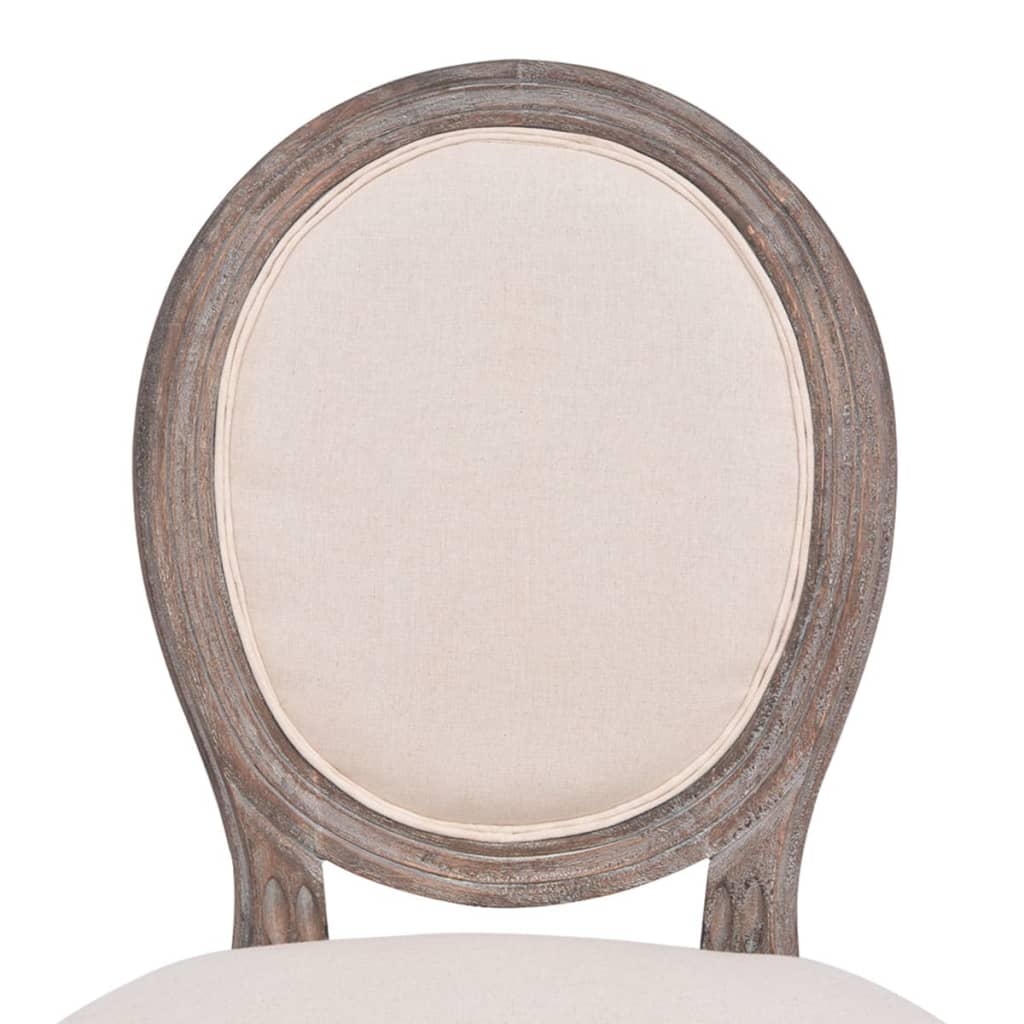 Sillas De Comedor 2 Unidades Tela Color Crema