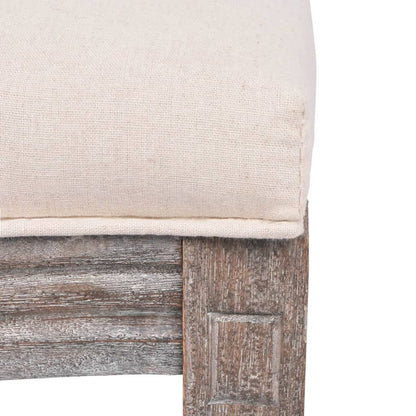 Sillas De Comedor 2 Unidades Tela Color Crema