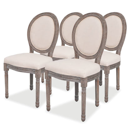 Sillas De Comedor 2 Unidades Tela Color Crema