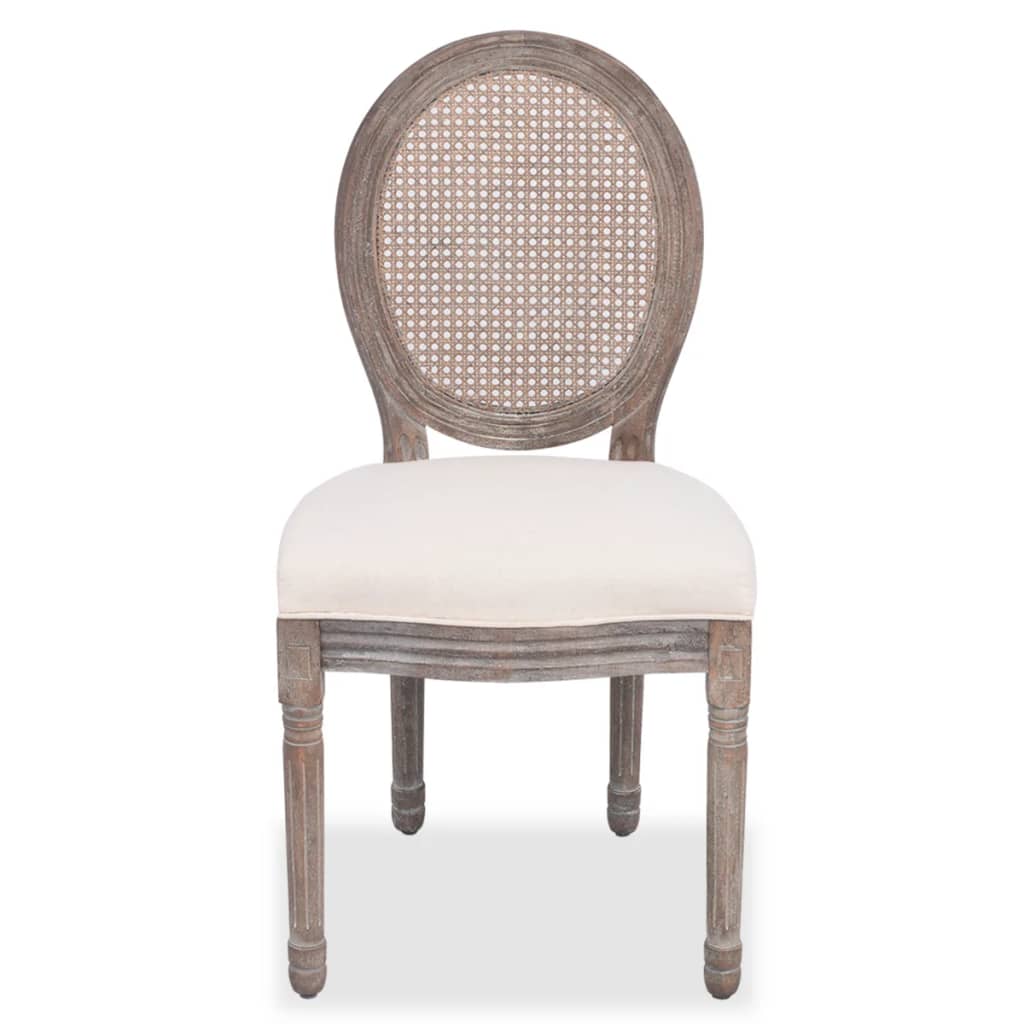 Sillas De Comedor 2 Unidades Tela Color Crema