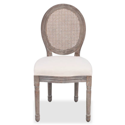 Sillas De Comedor 2 Unidades Tela Color Crema