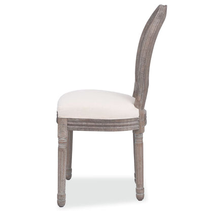 Sillas De Comedor 2 Unidades Tela Color Crema