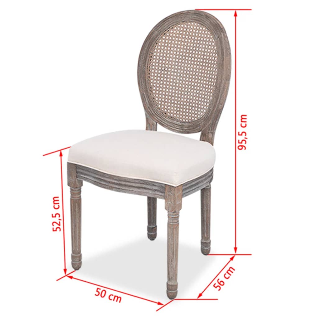 Sillas De Comedor 2 Unidades Tela Color Crema