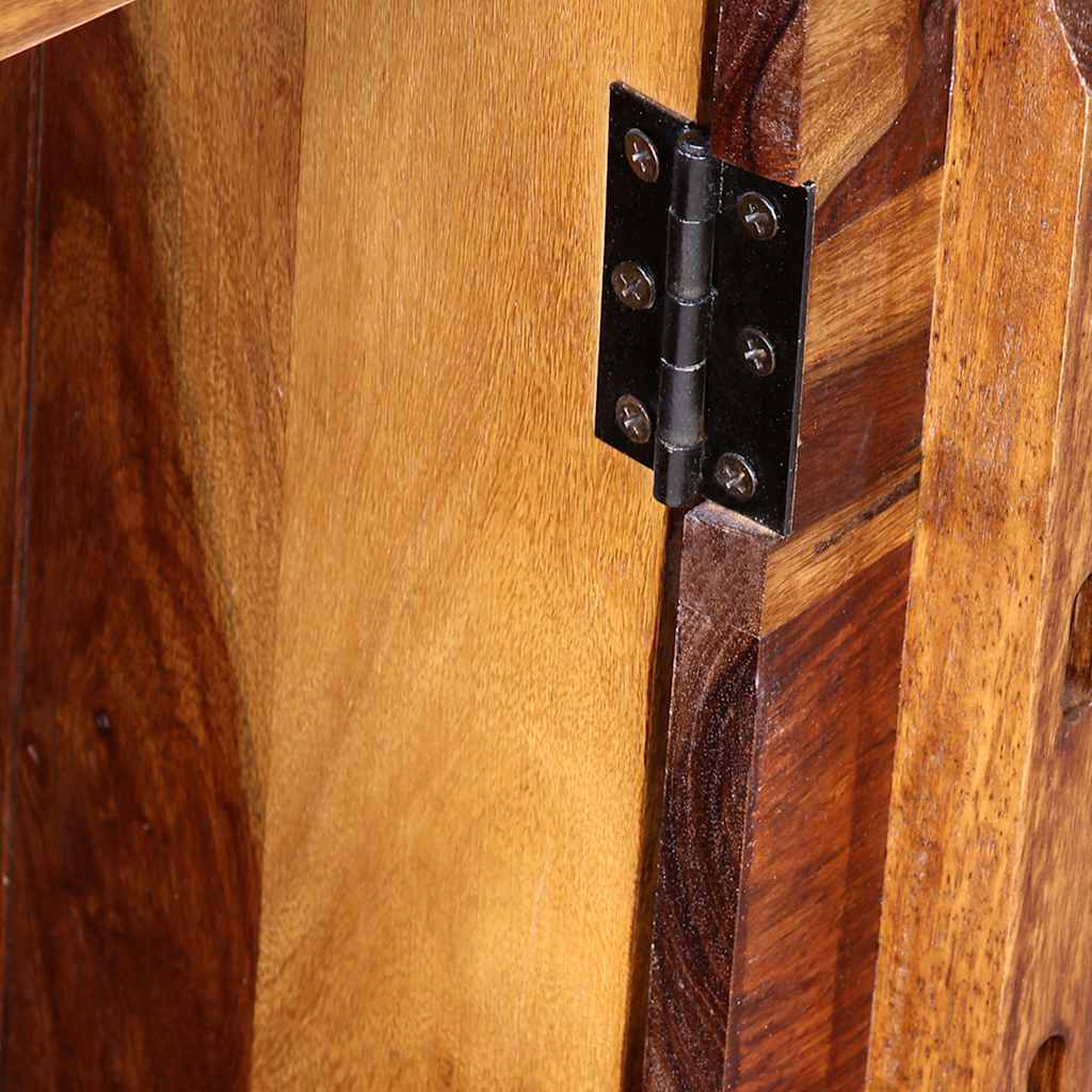 Escritorio Con 1 Cajón Y 1 Armario Madera Maciza De Acacia