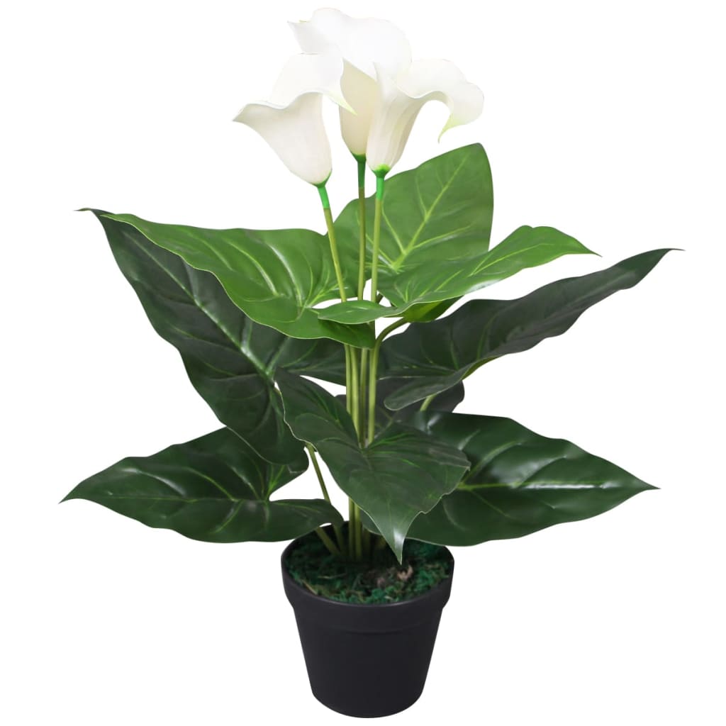 Planta De Anturio Artificial Con Maceta 45 Cm Roja Y Amarilla