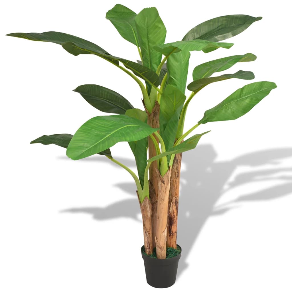 Árbol Bananero Artificial Con Macetero Verde