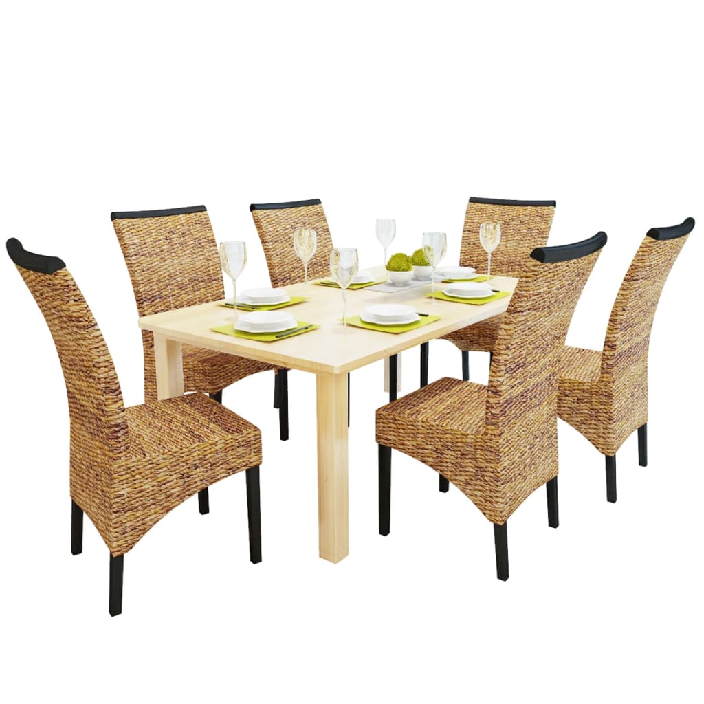 Sillas De Comedor 4 Uds Abacá Y Mango Macizo