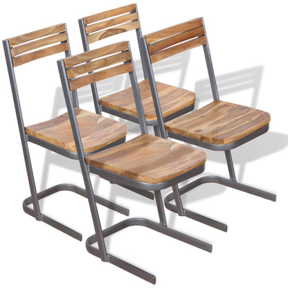 Sillas De Comedor 2 Uds Madera Maciza De Teca