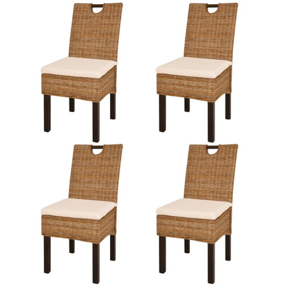 Sillas De Comedor 6 Unidades Ratán Kubu Madera De Mango