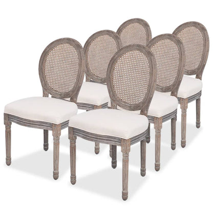 Sillas De Comedor 2 Unidades Tela Color Crema