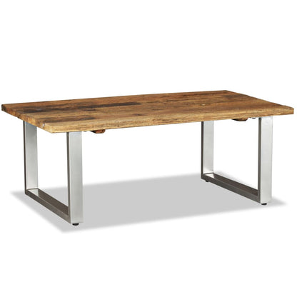 Mesa De Centro Madera Maciza Reciclada 100X60X38 Cm