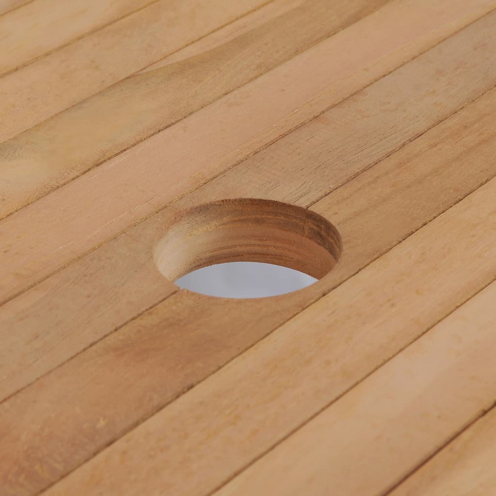 Mesa De Jardín De Madera De Teca Maciza