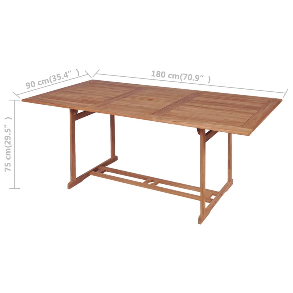 Mesa De Jardín De Madera De Teca Maciza