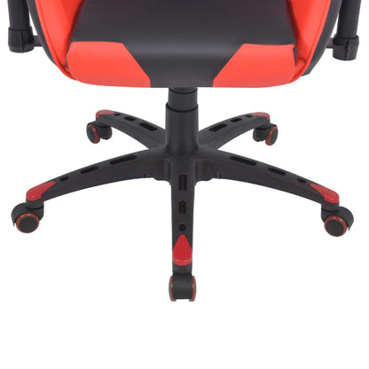 Silla De Escritorio Reclinable Racing De Cuero Artificial Roja