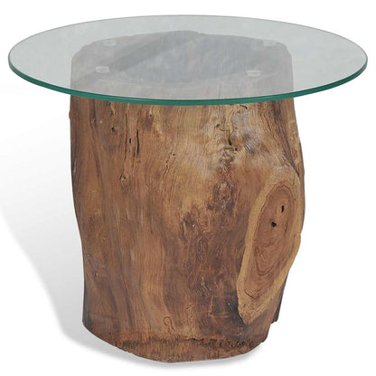 Mesa De Centro De Teca Y Vidrio 50X40 Cm