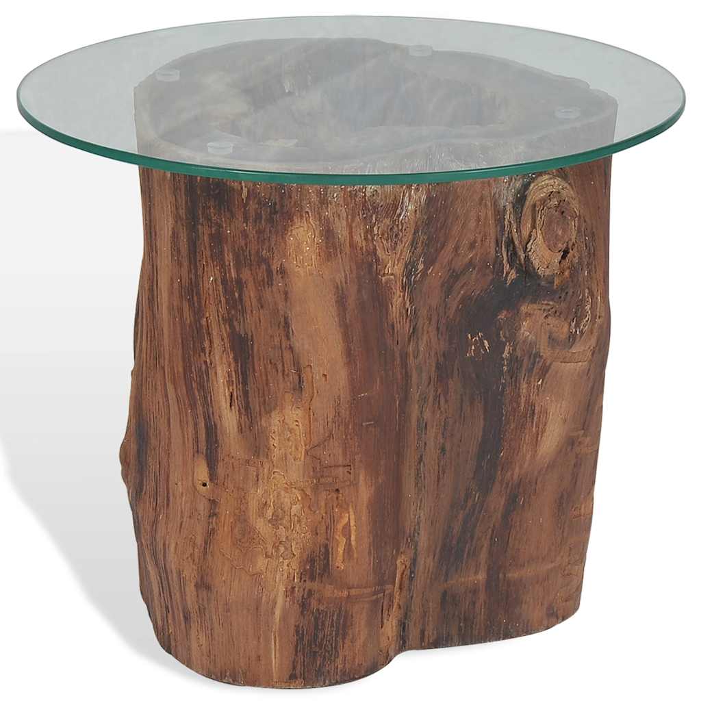 Mesa De Centro De Teca Y Vidrio 50X40 Cm