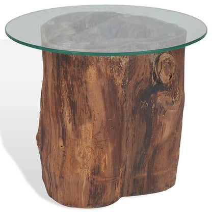 Mesa De Centro De Teca Y Vidrio 50X40 Cm