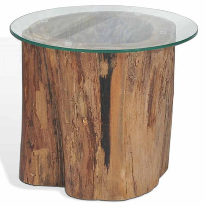 Mesa De Centro De Teca Y Vidrio 50X40 Cm