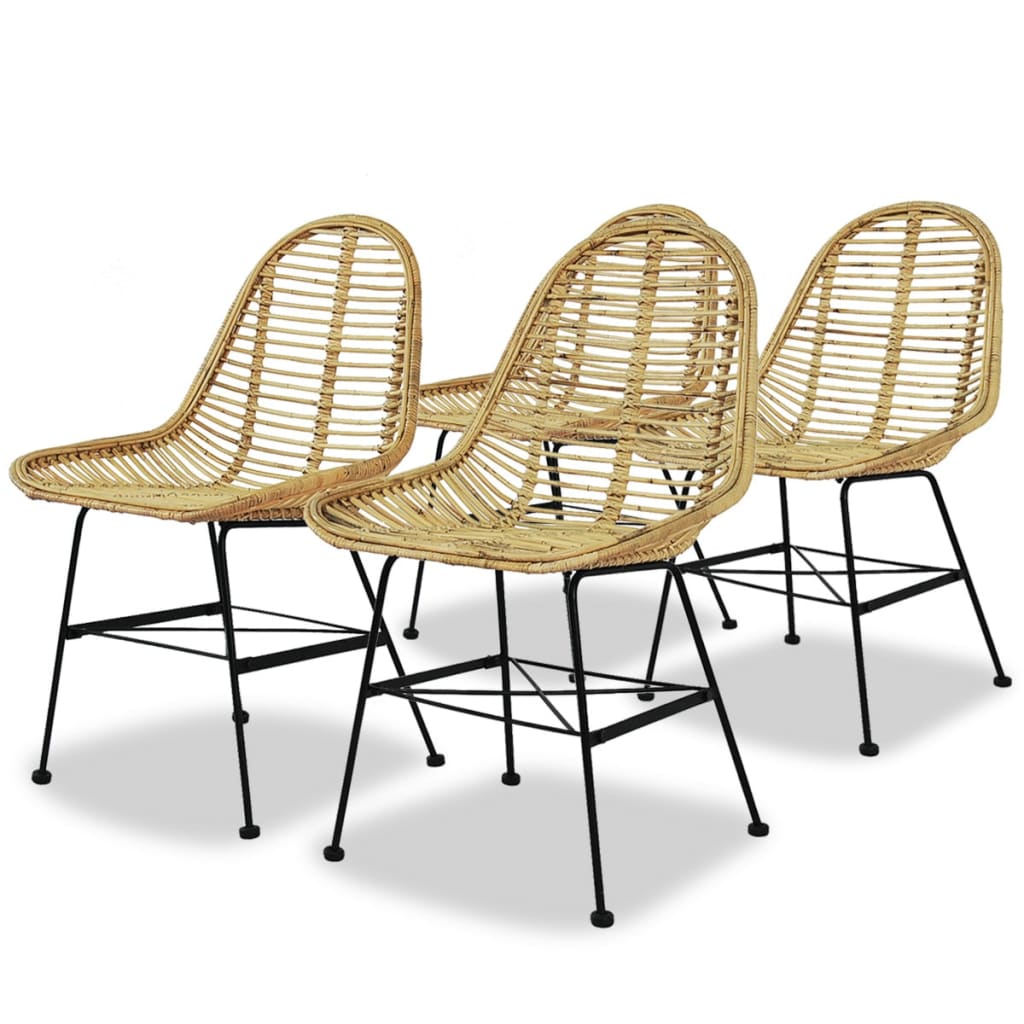 Sillas De Comedor 6 Unidades Ratán Natural