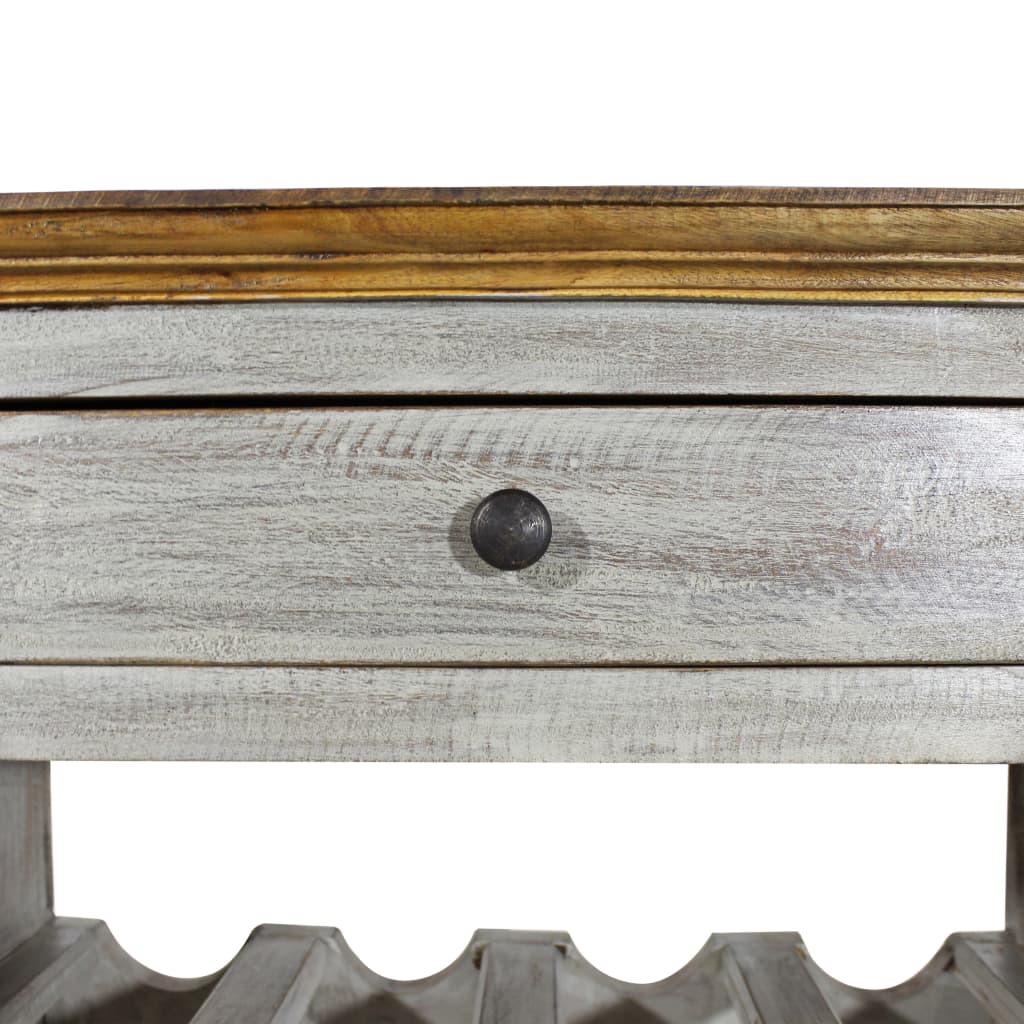 Botellero De Madera Maciza De Caoba 55X23X85 Cm