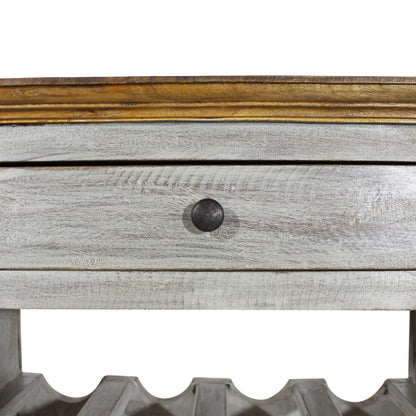 Botellero De Madera Maciza De Caoba 55X23X85 Cm