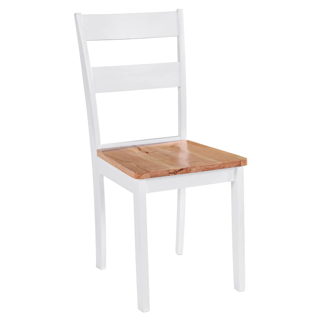 Sillas De Comedor 4 Unidades Madera Maciza De Caucho Blanco