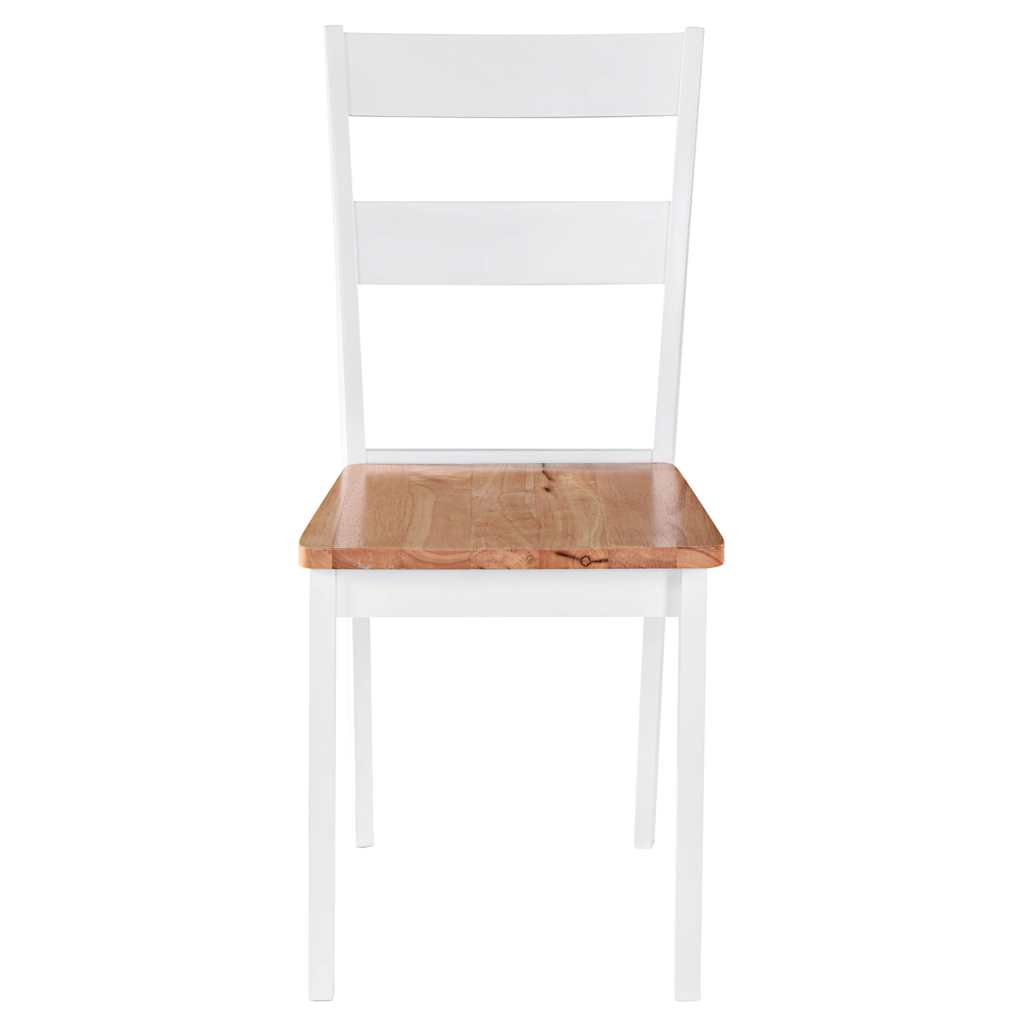 Sillas De Comedor 4 Unidades Madera Maciza De Caucho Blanco