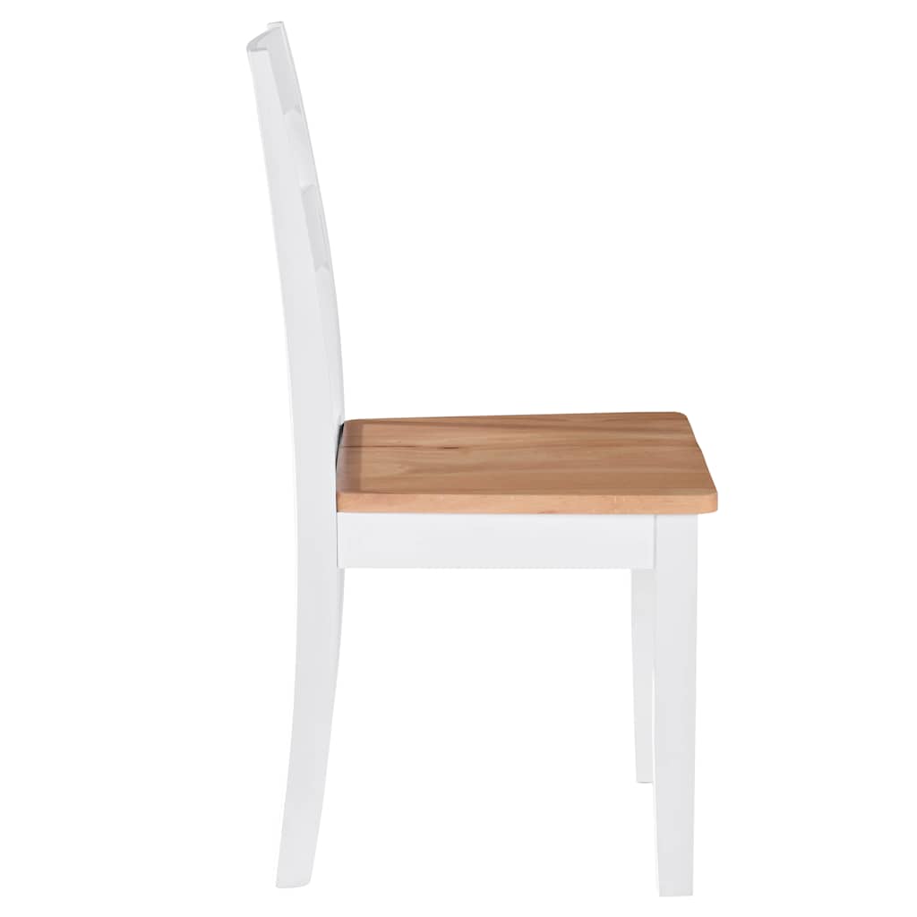 Sillas De Comedor 4 Unidades Madera Maciza De Caucho Blanco