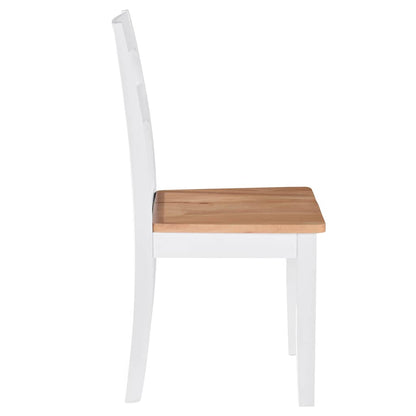 Sillas De Comedor 4 Unidades Madera Maciza De Caucho Blanco