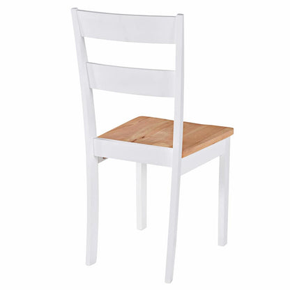 Sillas De Comedor 4 Unidades Madera Maciza De Caucho Blanco