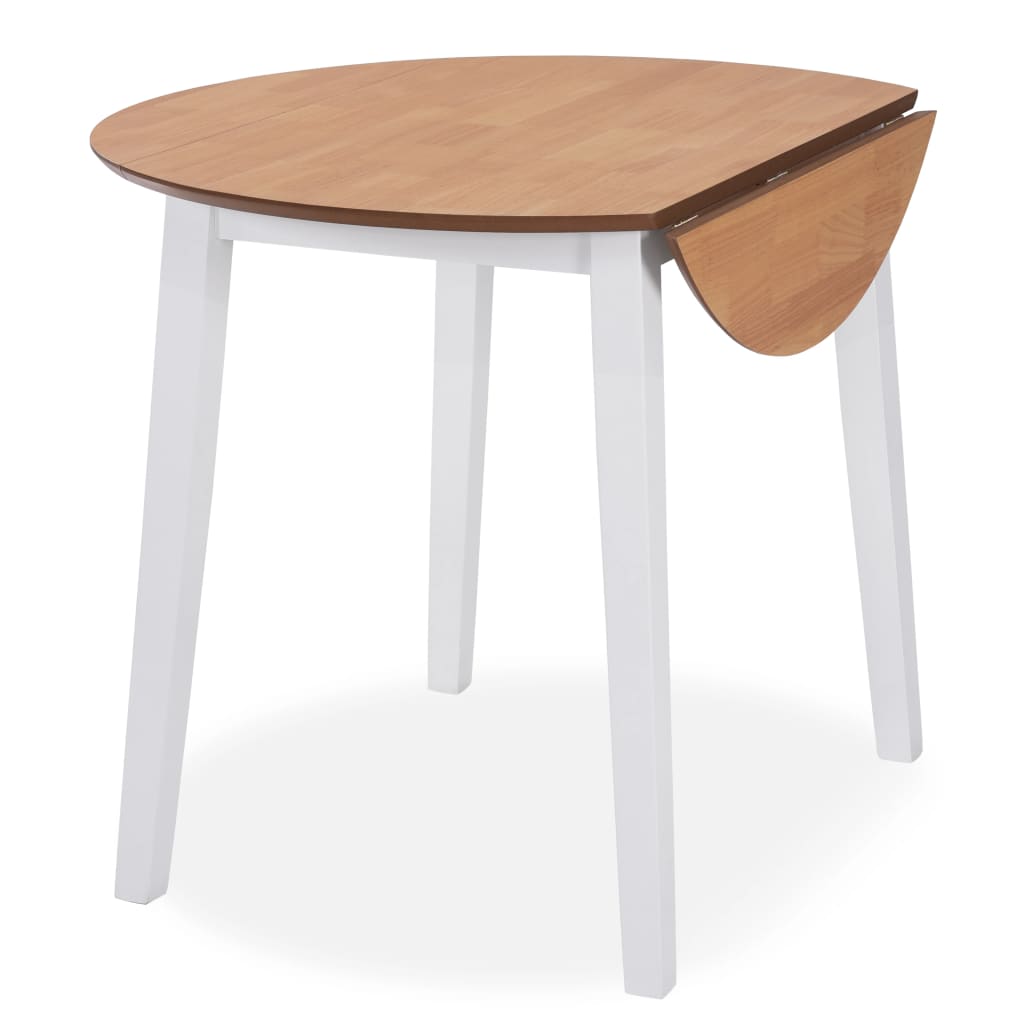 Mesa De Hojas Abatibles Redonda Mdf Blanca