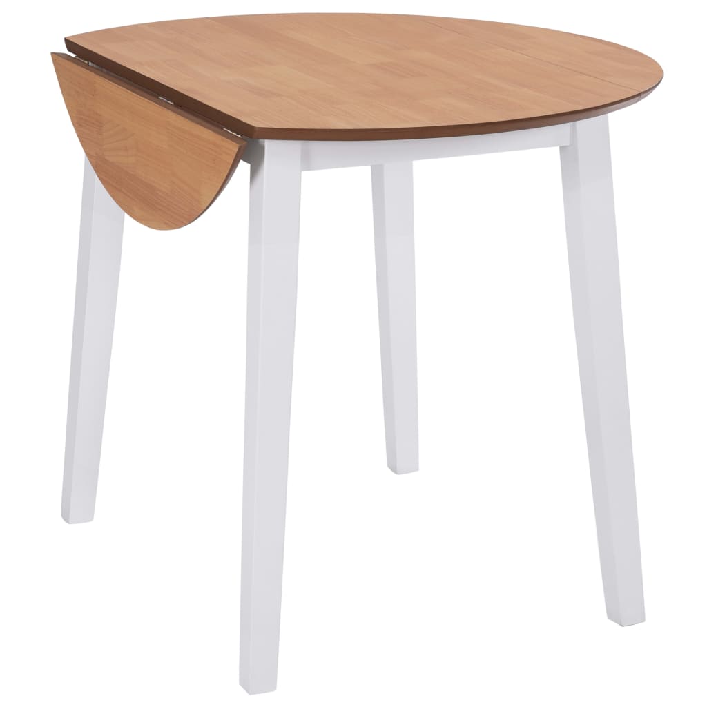 Mesa De Hojas Abatibles Redonda Mdf Blanca