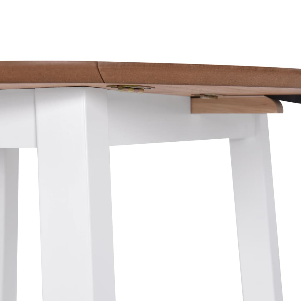 Mesa De Hojas Abatibles Redonda Mdf Blanca