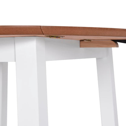 Mesa De Hojas Abatibles Redonda Mdf Blanca