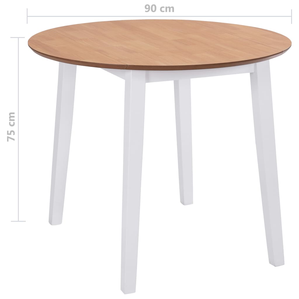 Mesa De Hojas Abatibles Redonda Mdf Blanca