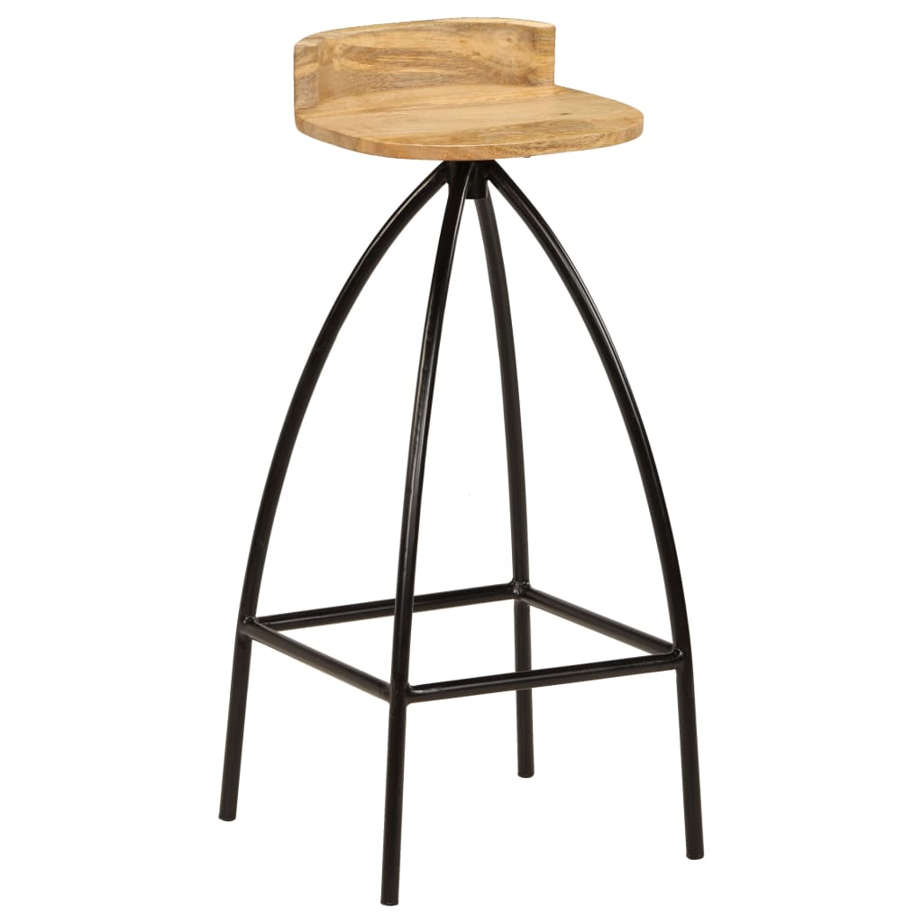 Taburetes De Barra De Cocina 2 Unidades Madera Maciza De Mango