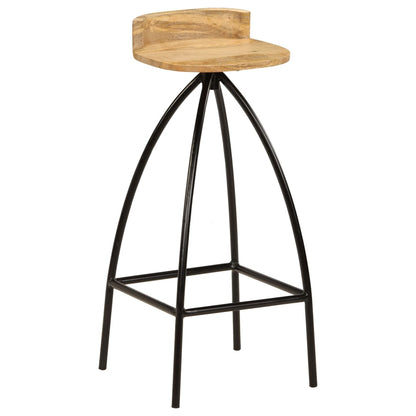 Taburetes De Barra De Cocina 2 Unidades Madera Maciza De Mango