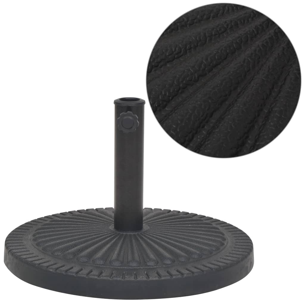 Base De Sombrilla De Resina Redonda Negro