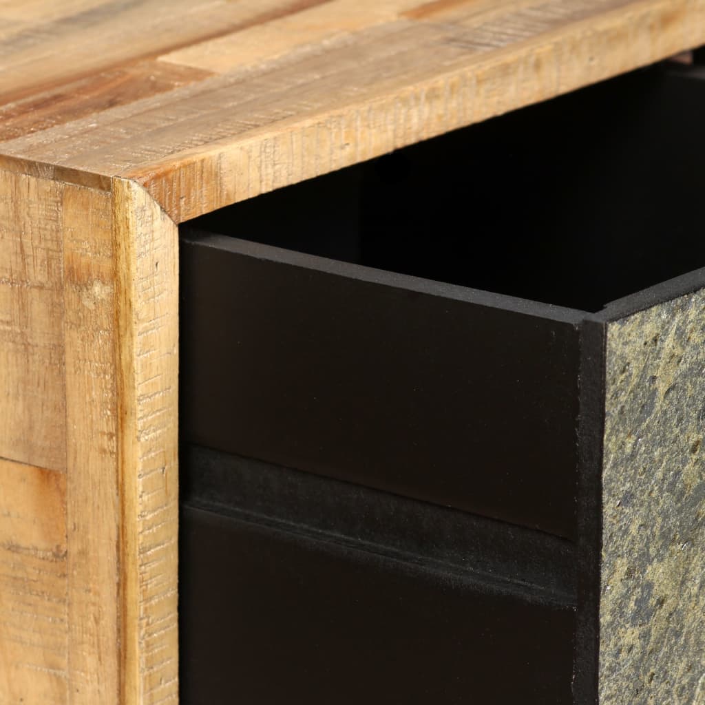 Mesa De Centro De Teca Maciza Reciclada 90X65X40 Cm