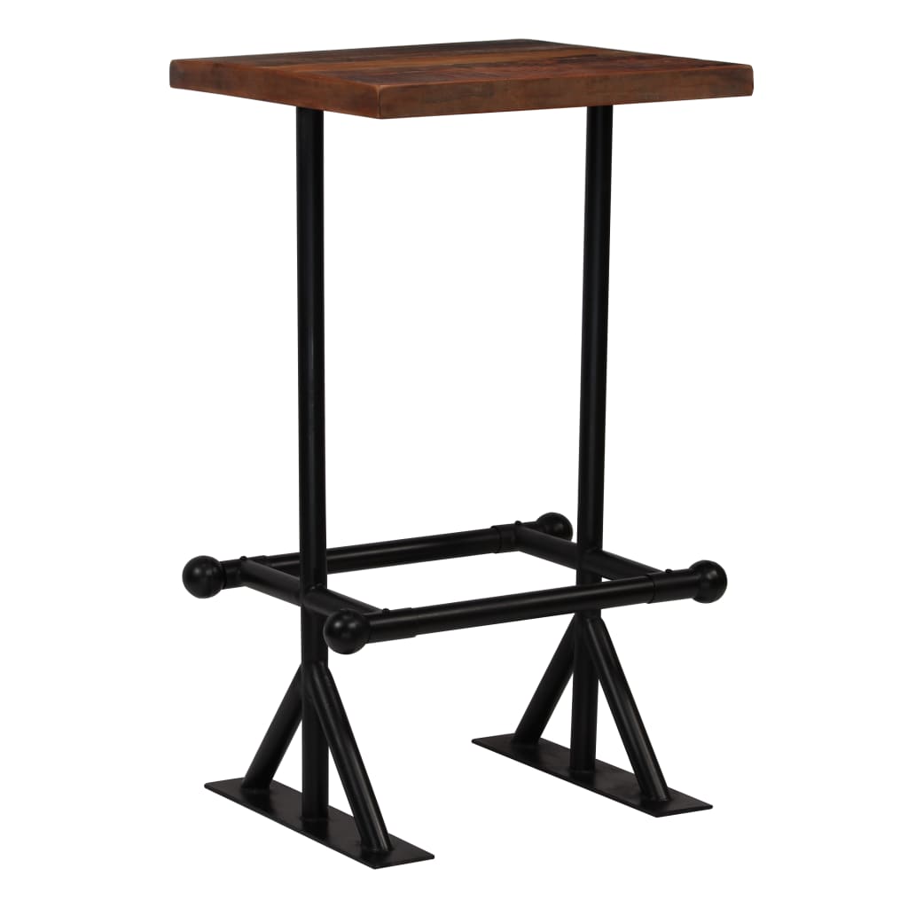 Juego De Mesa Alta Y Taburetes 3 Piezas Madera Maciza Reciclada